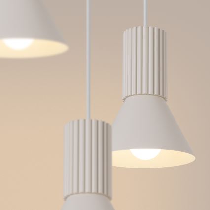 Lampadario a sospensione con cavo ESTRIA 3xE14/10W/230V Ø 30 cm crema
