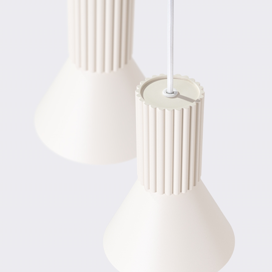 Lampadario a sospensione con cavo ESTRIA 3xE14/10W/230V Ø 30 cm crema