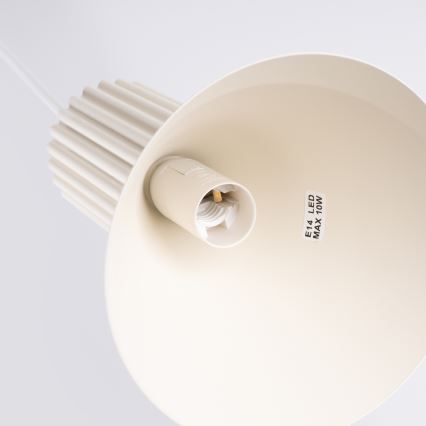 Lampadario a sospensione con cavo ESTRIA 3xE14/10W/230V Ø 30 cm crema