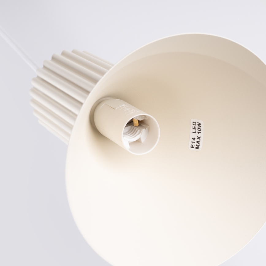 Lampadario a sospensione con cavo ESTRIA 3xE14/10W/230V Ø 30 cm crema