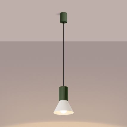 Lampada a sospensione con cavo ESTRIA 1xE14/10W/230V Ø 14 cm verde