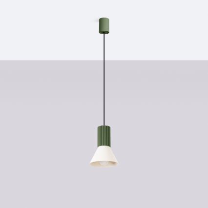 Lampada a sospensione con cavo ESTRIA 1xE14/10W/230V Ø 14 cm verde