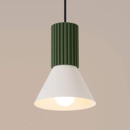 Lampada a sospensione con cavo ESTRIA 1xE14/10W/230V Ø 14 cm verde