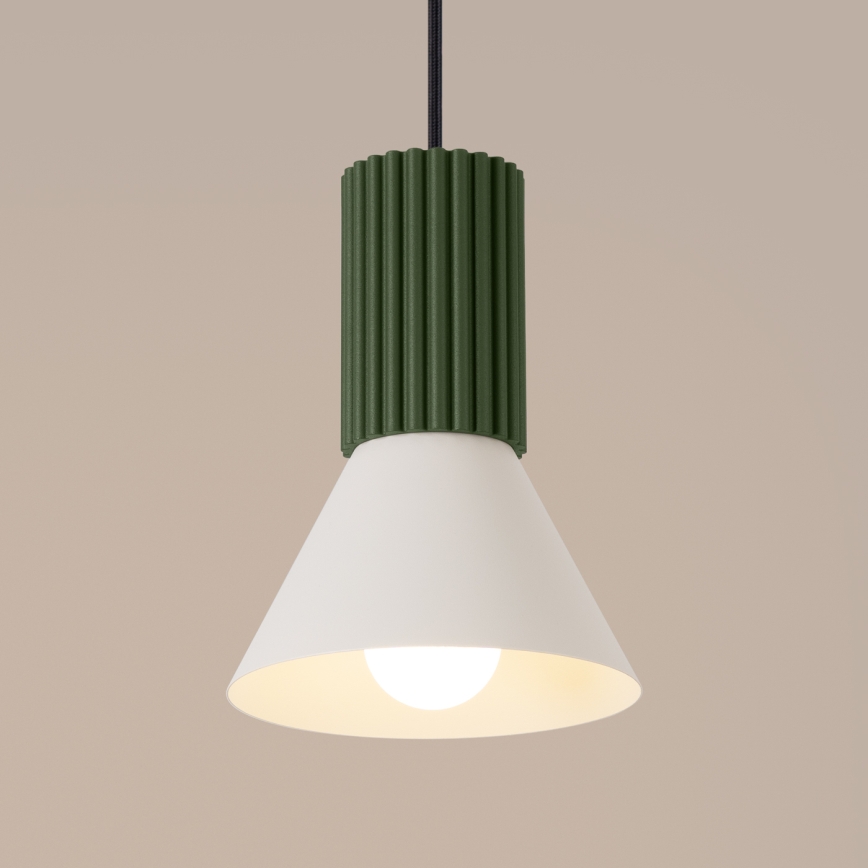 Lampada a sospensione con cavo ESTRIA 1xE14/10W/230V Ø 14 cm verde
