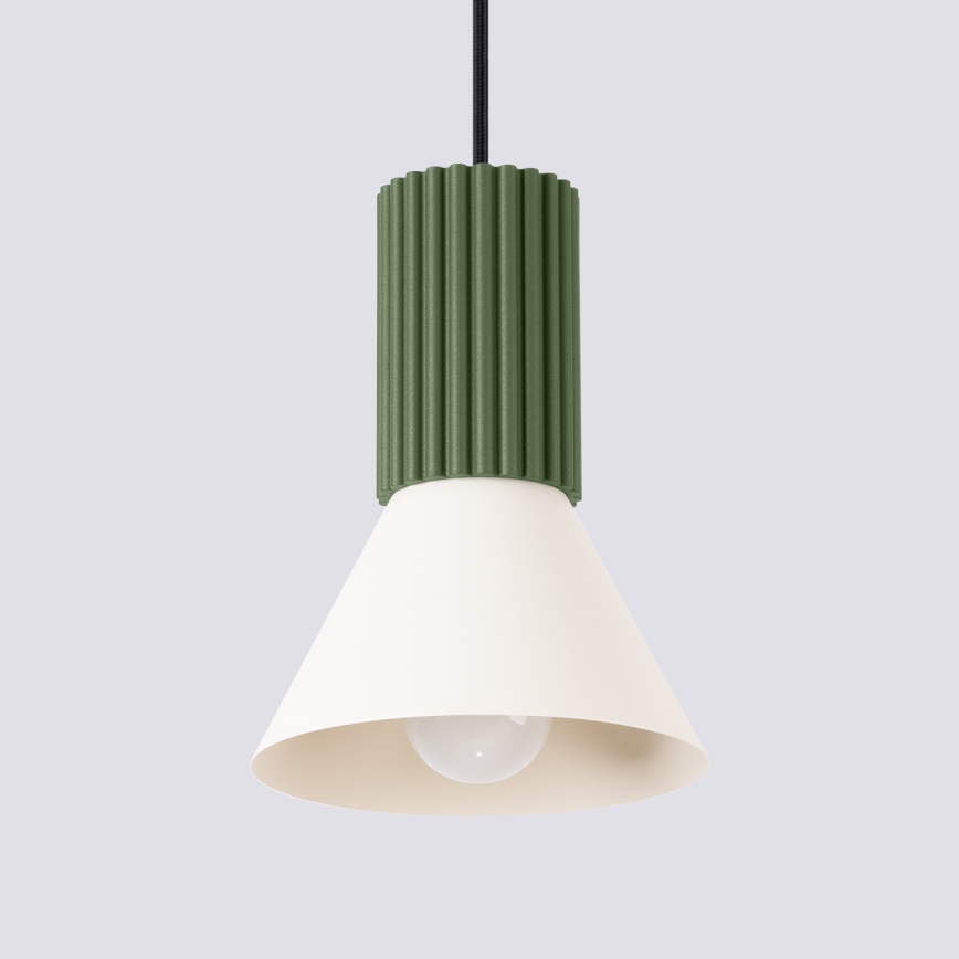 Lampada a sospensione con cavo ESTRIA 1xE14/10W/230V Ø 14 cm verde