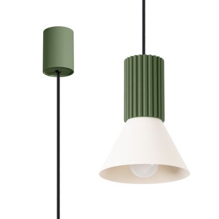 Lampada a sospensione con cavo ESTRIA 1xE14/10W/230V Ø 14 cm verde