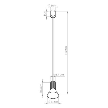 Lampada a sospensione con cavo ESTRIA 1xE14/10W/230V Ø 14 cm verde