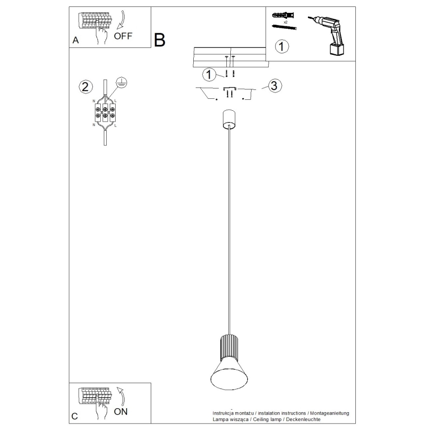 Lampada a sospensione con cavo ESTRIA 1xE14/10W/230V Ø 14 cm verde