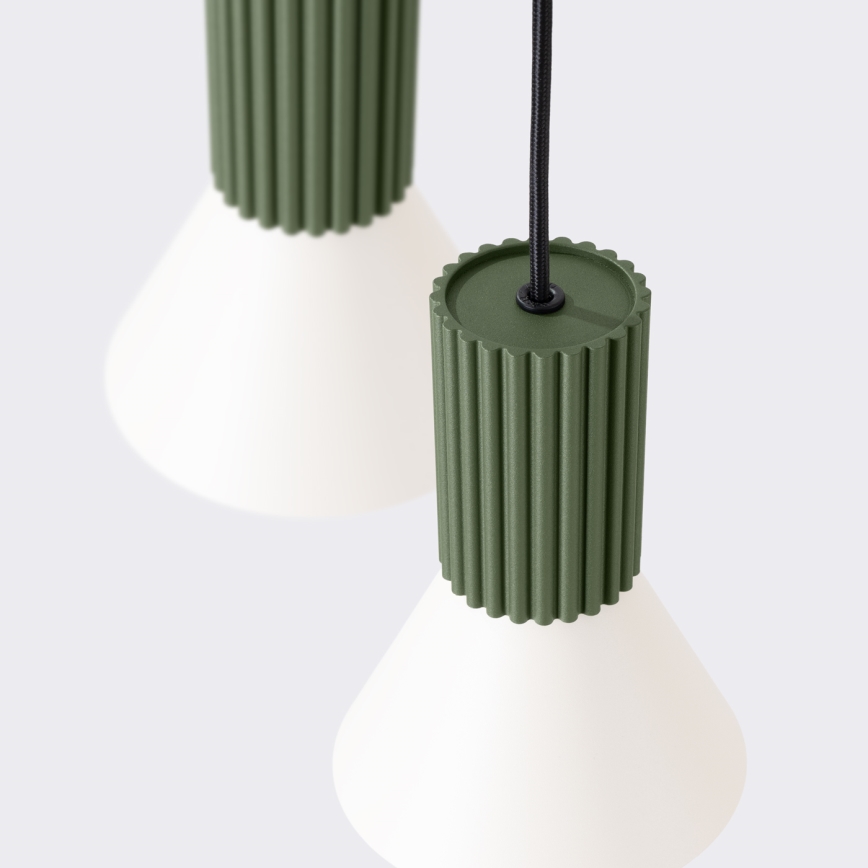 Lampadario a cavo ESTRIA 3xE14/10W/230V Ø 30 cm verde