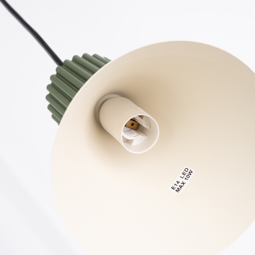 Lampadario a cavo ESTRIA 3xE14/10W/230V Ø 30 cm verde