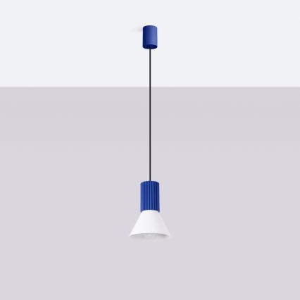 Lampadario a cavo ESTRIA 1xE14/10W/230V Ø 14 cm, blu