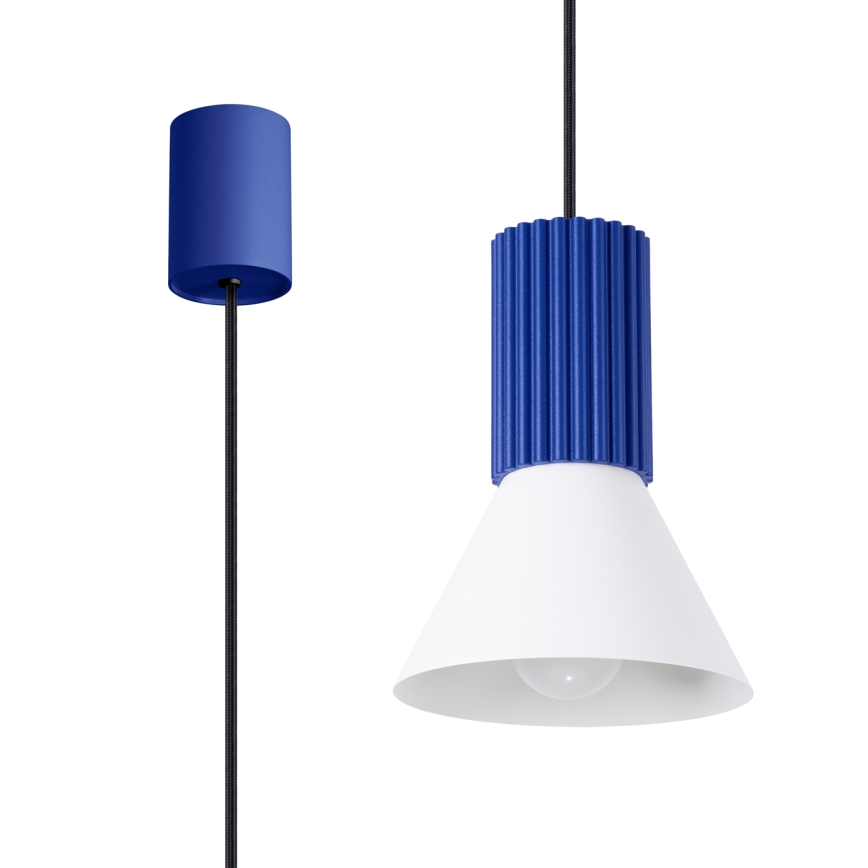 Lampadario a cavo ESTRIA 1xE14/10W/230V Ø 14 cm, blu