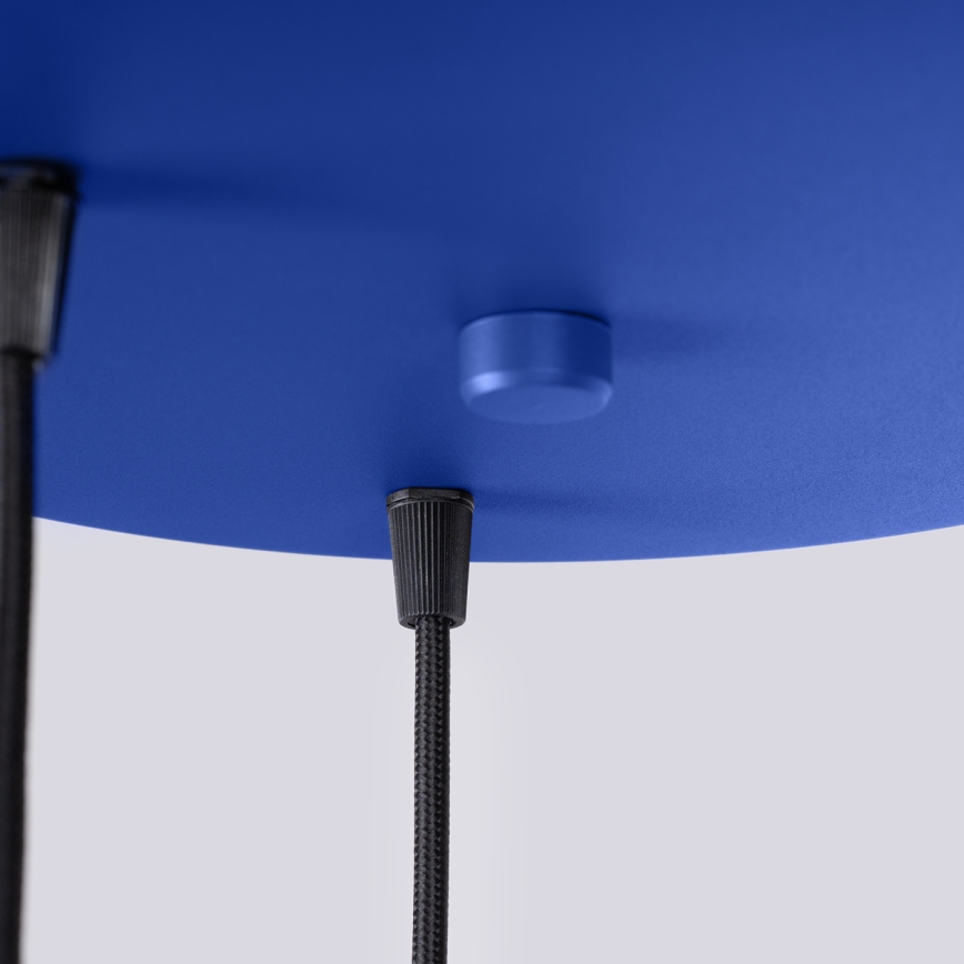 Lampadario a sospensione con cavo ESTRIA 3xE14/10W/230V Ø 30 cm blu