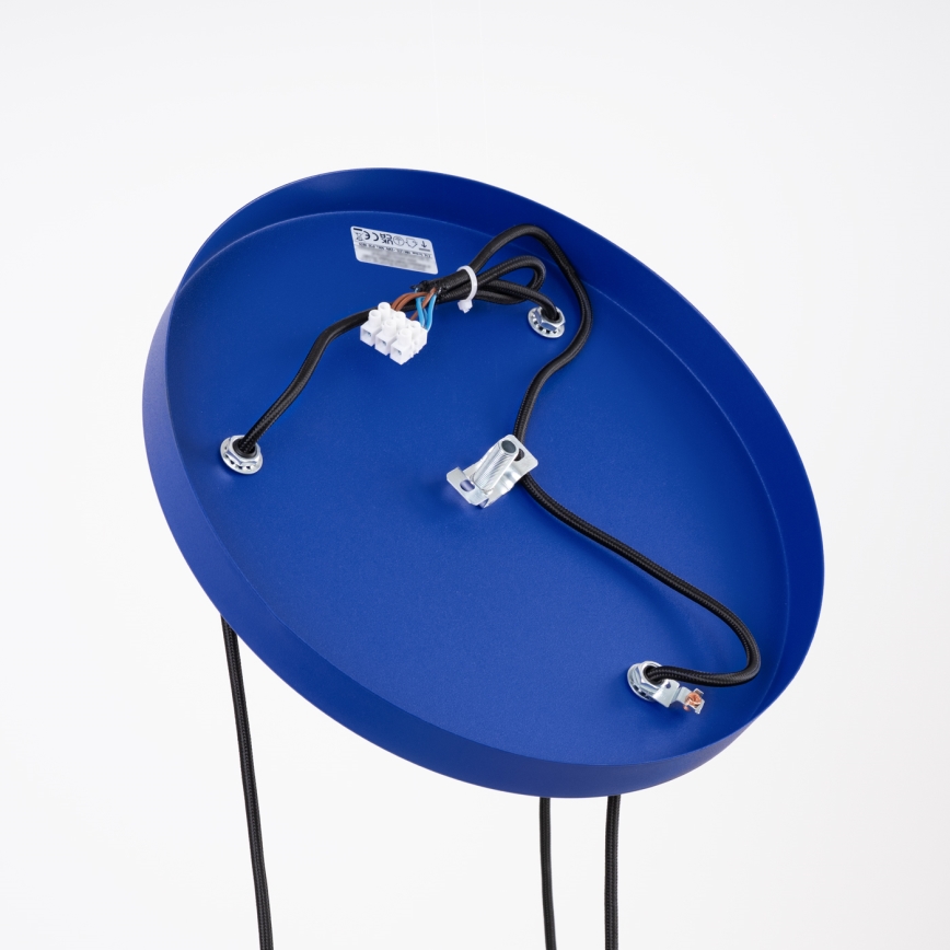 Lampadario a sospensione con cavo ESTRIA 3xE14/10W/230V Ø 30 cm blu