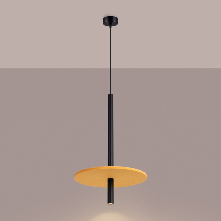 Lampada a sospensione con cavo FELTRO 1xG9/8W/230V nero/giallo