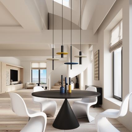 Lampada a sospensione su cavo PELTA 1xGU10/10W/230V nero/crema