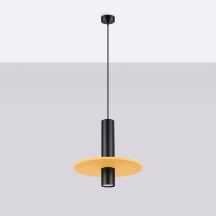 Lampada a sospensione con cavo PELTA 1xGU10/10W/230V nero/giallo