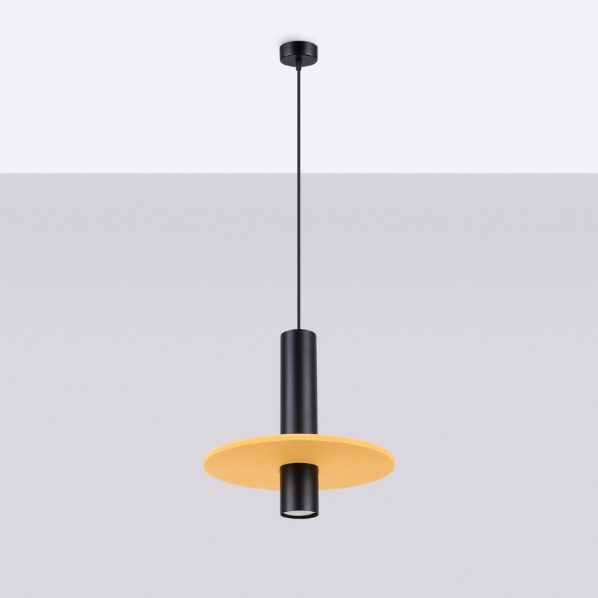 Lampada a sospensione con cavo PELTA 1xGU10/10W/230V nero/giallo