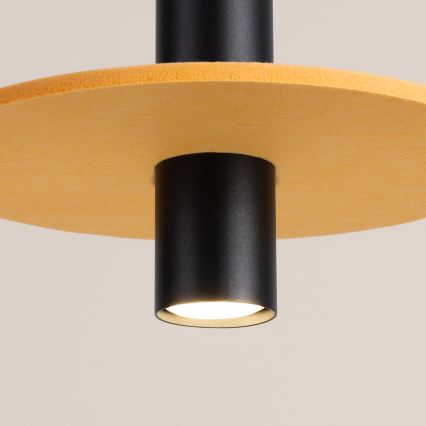 Lampada a sospensione con cavo PELTA 1xGU10/10W/230V nero/giallo