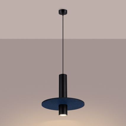 Lampada a sospensione su cavo PELTA 1xGU10/10W/230V nero/blu