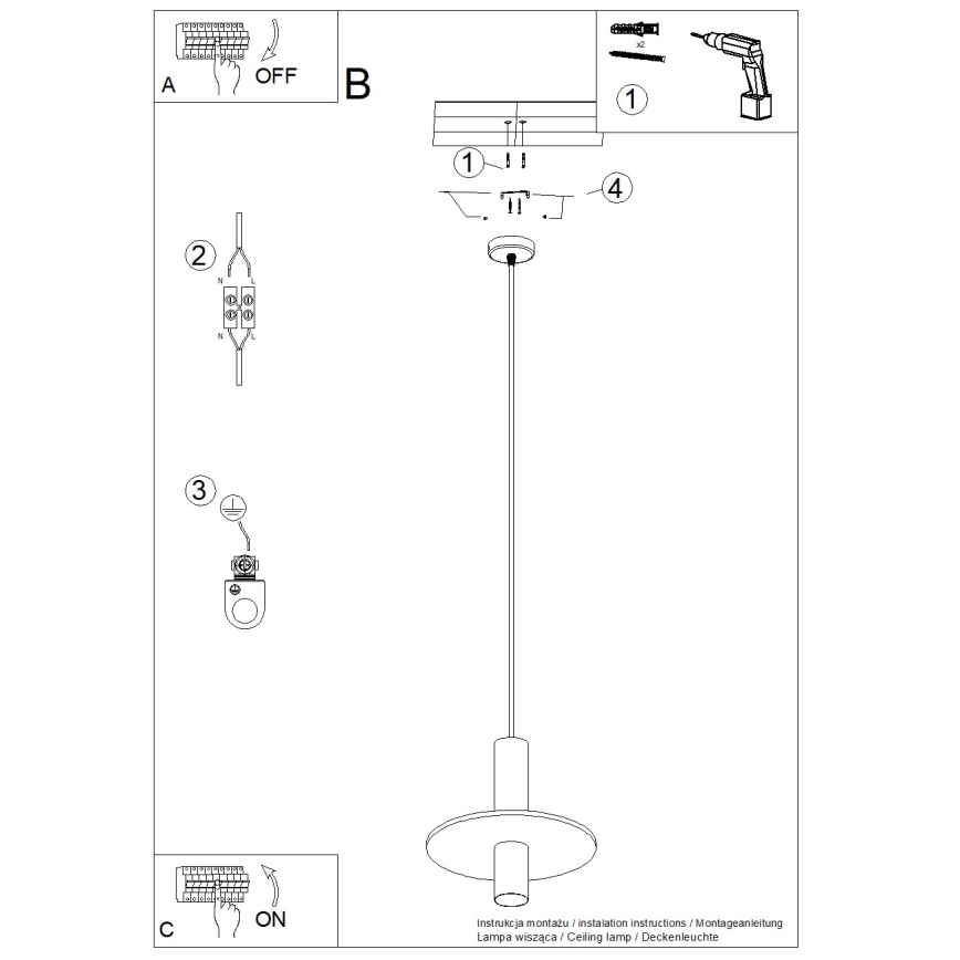 Lampada a sospensione su cavo PELTA 1xGU10/10W/230V nero/blu