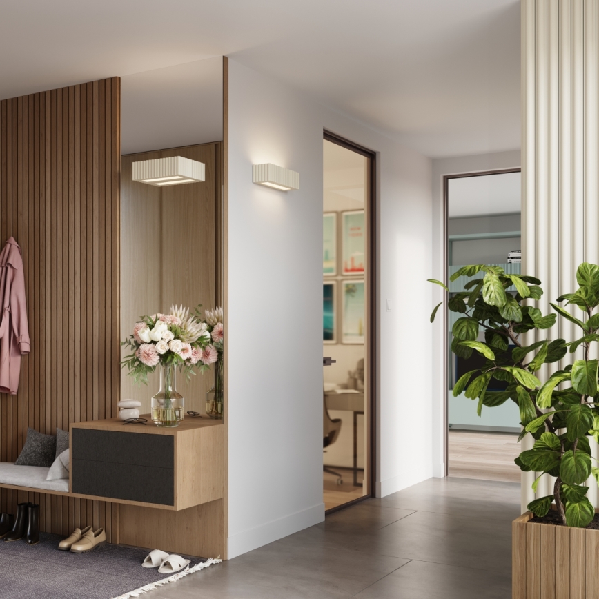 Applique RIGATA 1xE27/15W/230V ceramica/crema