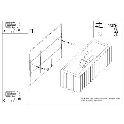 Applique RIGATA 1xE27/15W/230V ceramica/crema