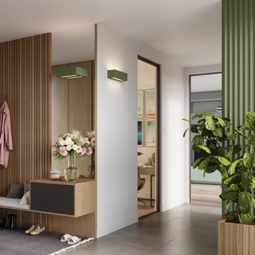 Lampada da parete RIGATA 1xE27/15W/230V ceramica/verde