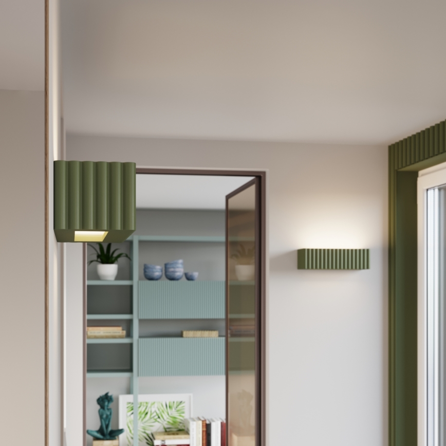 Lampada da parete RIGATA 1xE27/15W/230V ceramica/verde