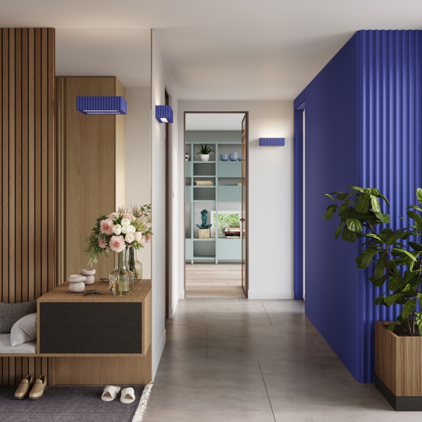 Applique RIGATA 1xE27/15W/230V ceramica/blu