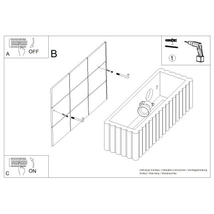 Applique RIGATA 1xE27/15W/230V ceramica/blu