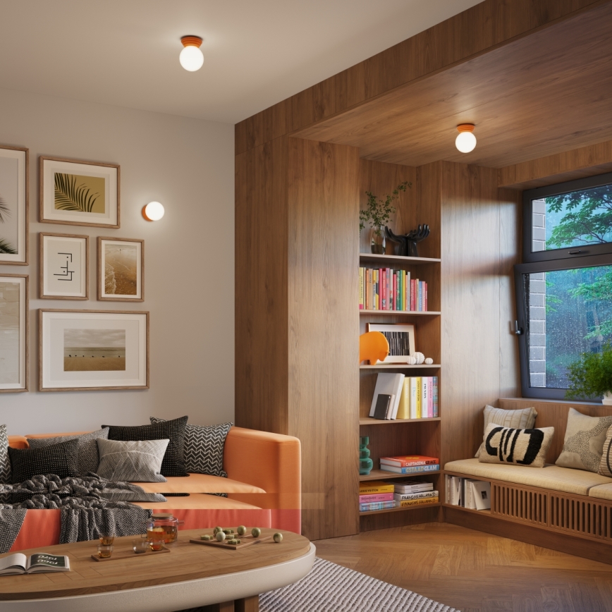 Applique da parete per bagno ZORI 1xG9/8W/230V IP44 arancione