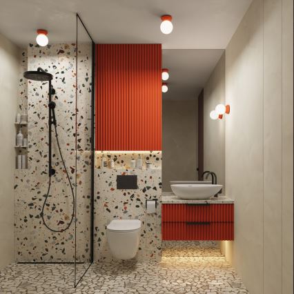 Applique da bagno ZORI 1xG9/8W/230V IP44 rosa