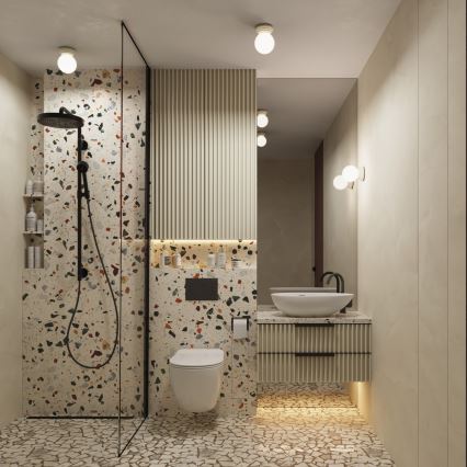 Plafoniera da soffitto per bagno ZORI 1xG9/8W/230V Ø 12 cm IP44 beige