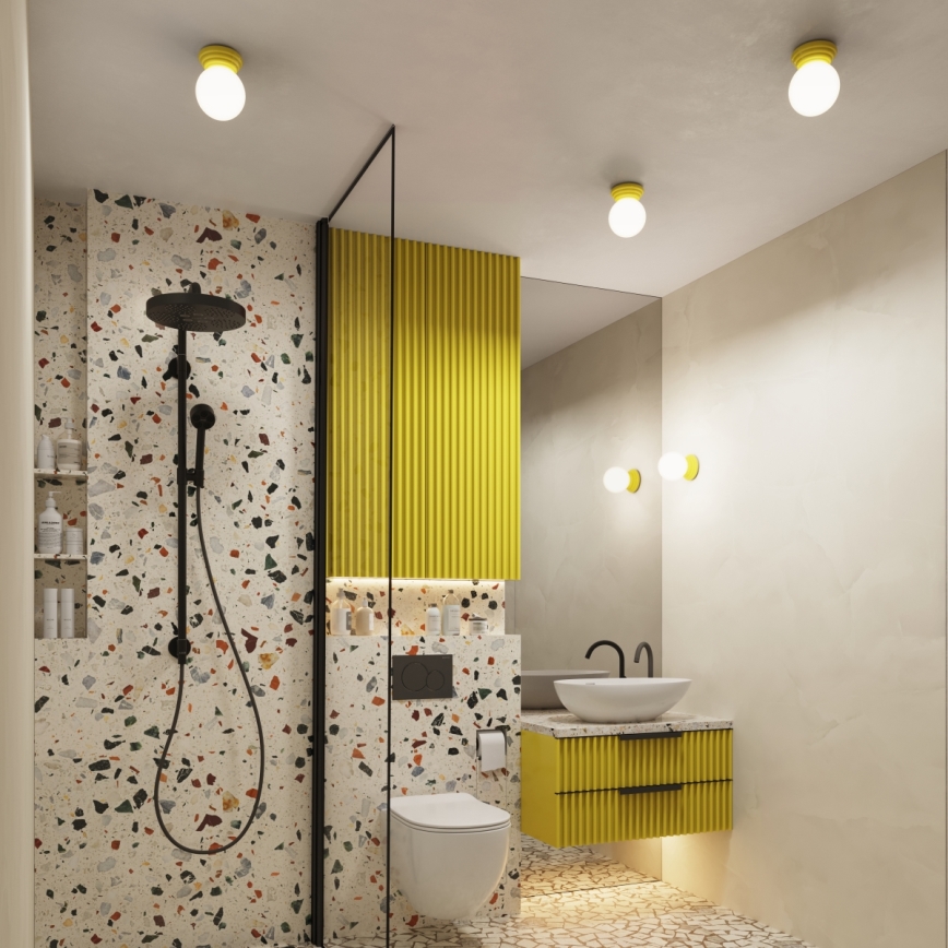 Plafoniera da bagno ZORI 1xG9/8W/230V Ø 12 cm IP44 gialla