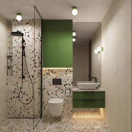 Plafoniera per bagno ZORI 1xG9/8W/230V Ø 12 cm IP44 verde