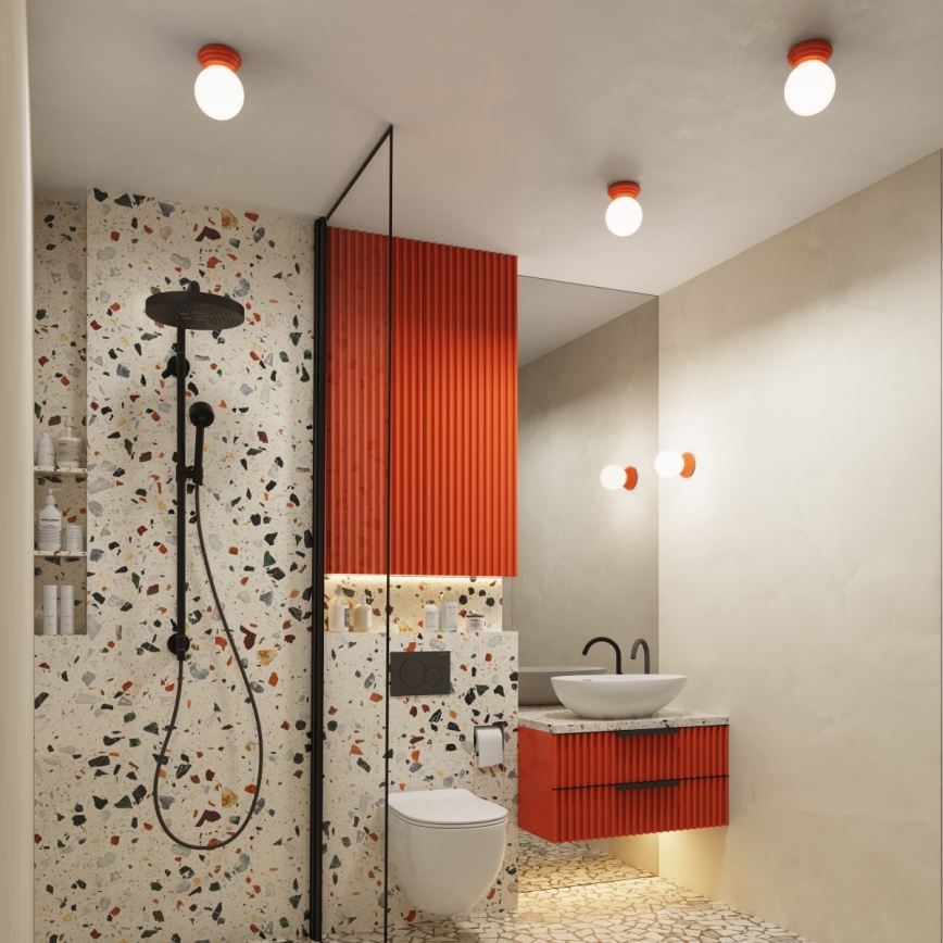 Plafoniera per bagno ZORI 1xG9/8W/230V Ø 12 cm IP44 rosa