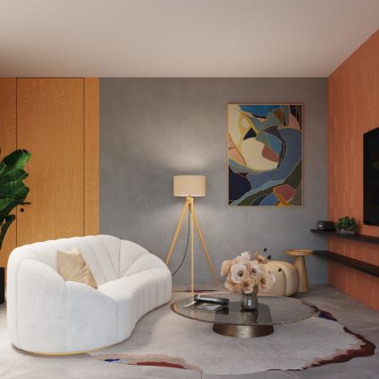 Lampada da terra NATT 1xE27/15W/230V tortora