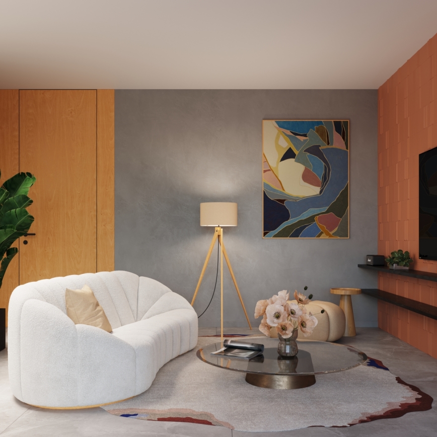 Lampada da terra NATT 1xE27/15W/230V tortora