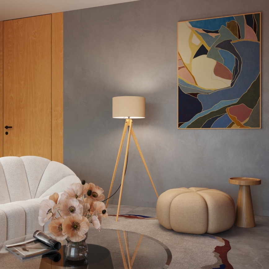 Lampada da terra NATT 1xE27/15W/230V tortora