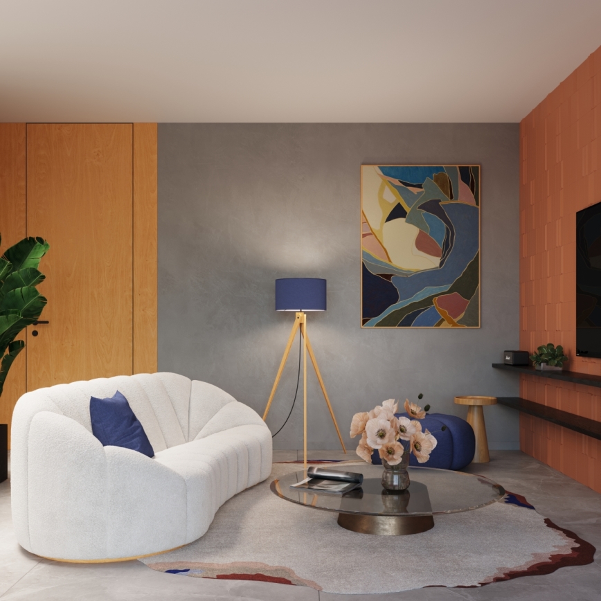 Lampada da terra NATT 1xE27/15W/230V blu