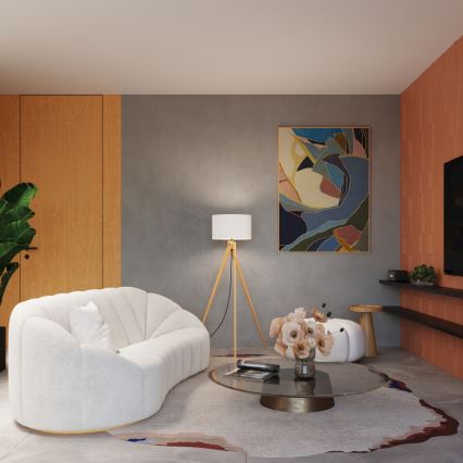 Lampada da terra NATT 1xE27/15W/230V bianca