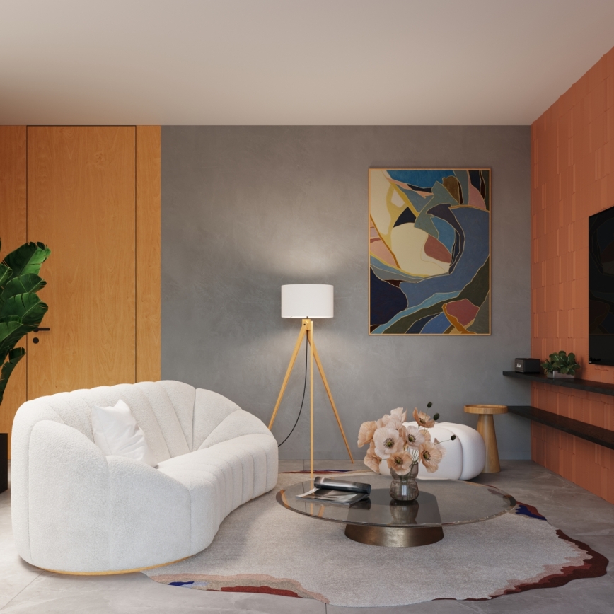 Lampada da terra NATT 1xE27/15W/230V bianca