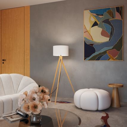 Lampada da terra NATT 1xE27/15W/230V bianca