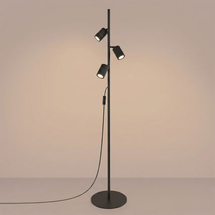 Lampada da terra KARBON 3x GU10/10W/230V nera