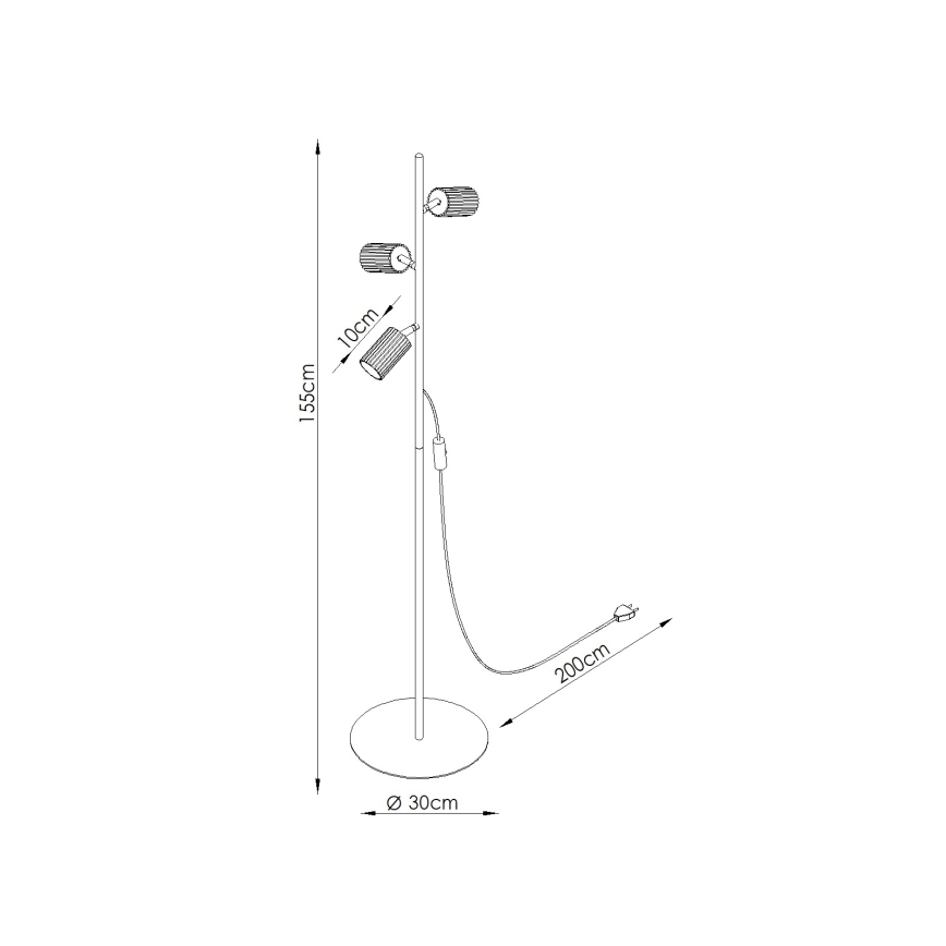 Lampada da terra KARBON 3xGU10/10W/230V crema