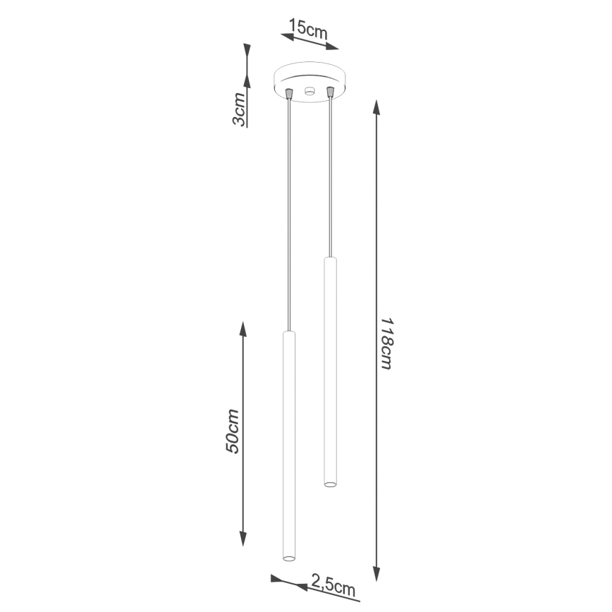 Lampada a sospensione con cavo PASTELO 2xG9/8W/230V taupe