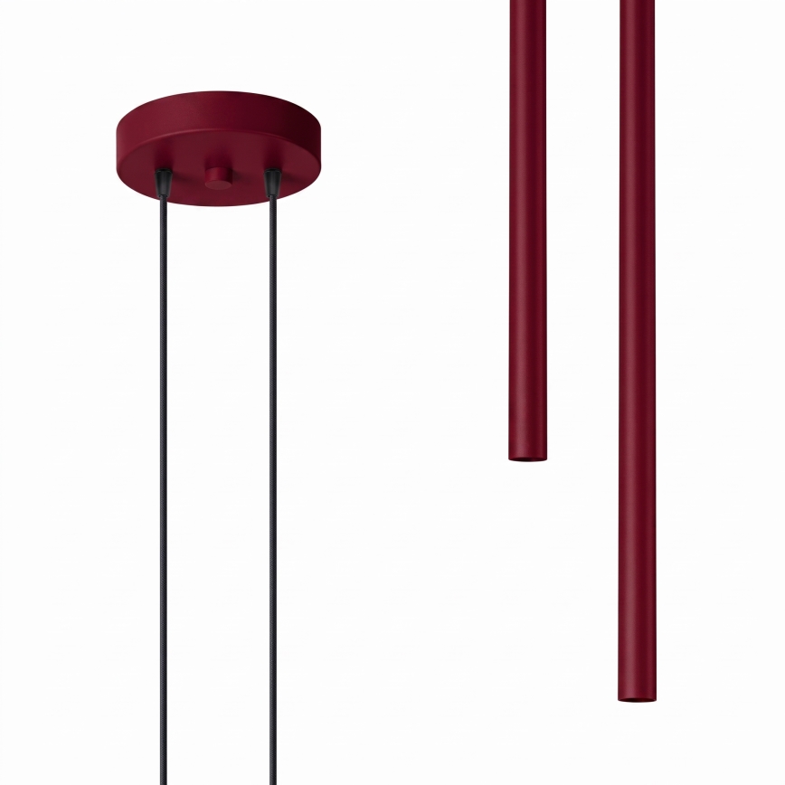 Lampadario a cavo PASTELO 2xG9/8W/230V rosso