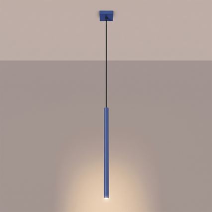 Lampadario a sospensione su cavo PASTELO 1xG9/8W/230V blu