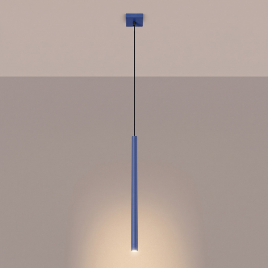 Lampadario a sospensione su cavo PASTELO 1xG9/8W/230V blu